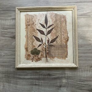 Rustic Botanical Wall Art with Cream Frame